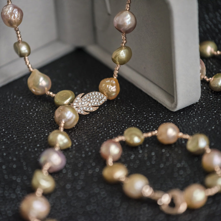 Multi-color Baroque Pearl Bracelet (Free pearl stud giveaway!)
