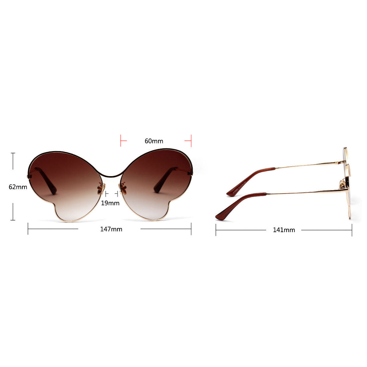 Super Butterfly Gradient Tinted Sunglasses