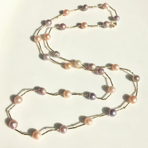 Multi-color Pearl Necklace (Free pearl stud giveaway!)
