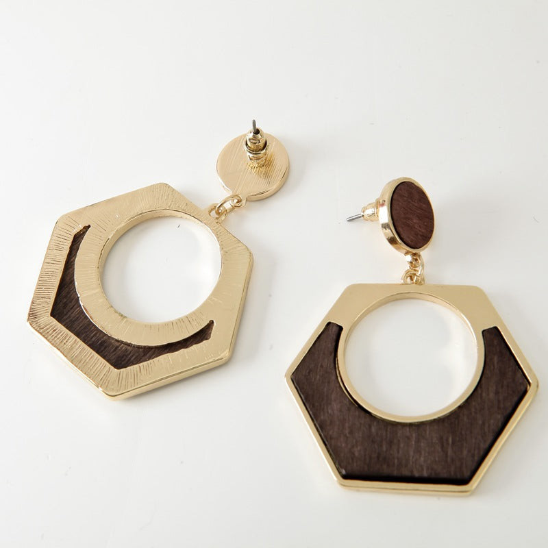 Geometric Wooden Earrings