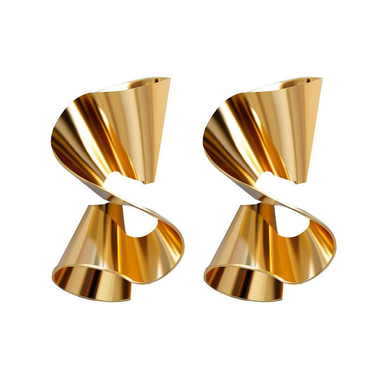 Golden Wave Earring Studs