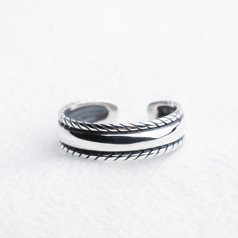 Twisted & Plain Sliver Band Ring