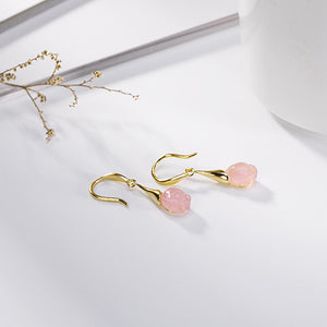 Rose Crystal Lily Earrings